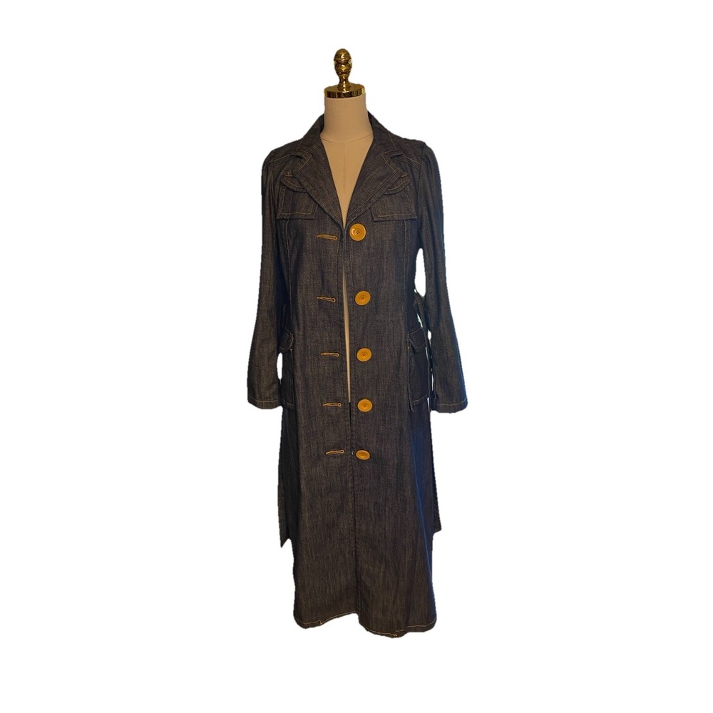 Marc Jacobs Runaway Collection Denim Long Coat Size M Rinse Jean Rare Orig.$428 - Picture 13 of 16